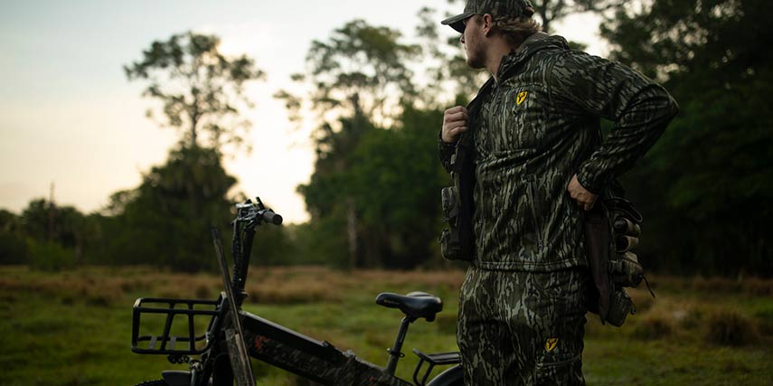 turkey hunter scouting with ebike