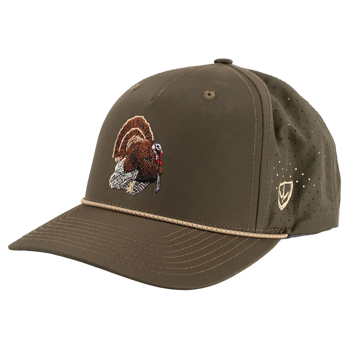 The 355 is a performance-focused snapback rope cap that's ready to go the distance, featuring a lightweight build, moisture-wicking Stay-Dri sweatband, and laser-perforated ventilation. All-day comfort with laser-perforated ventilation. This lightweight hat is made of 60% nylon/40% cotton. Mid profile, 5-panel construction with a speckled paracord visor rope, moisture-wicking Stay-Dri sweatband, pre-curved visor and adjustable snapback. 

6374740-291-Finisher_Strutter_RopeHat_LFACE